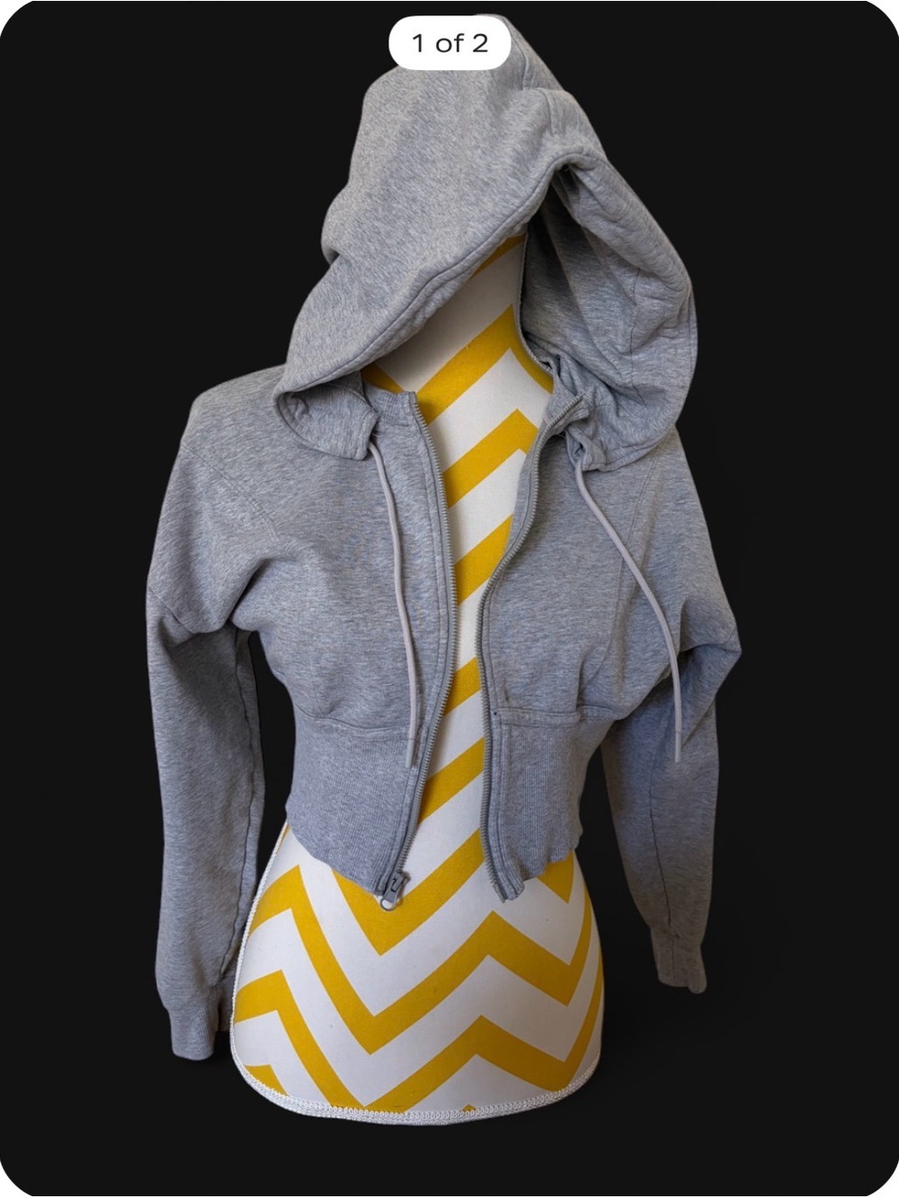 JoyLab Heather Gray Cropped Zip Hoodie